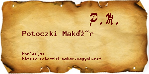 Potoczki Makár névjegykártya